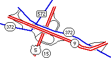Berlin Turnpike interchange with Routes 9 and 372