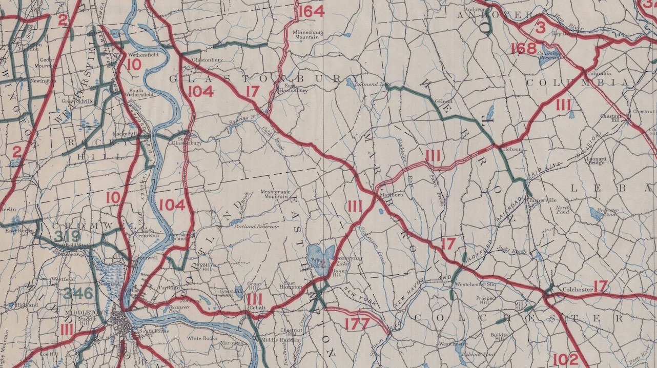 Portion of Connecticut official map, 1925