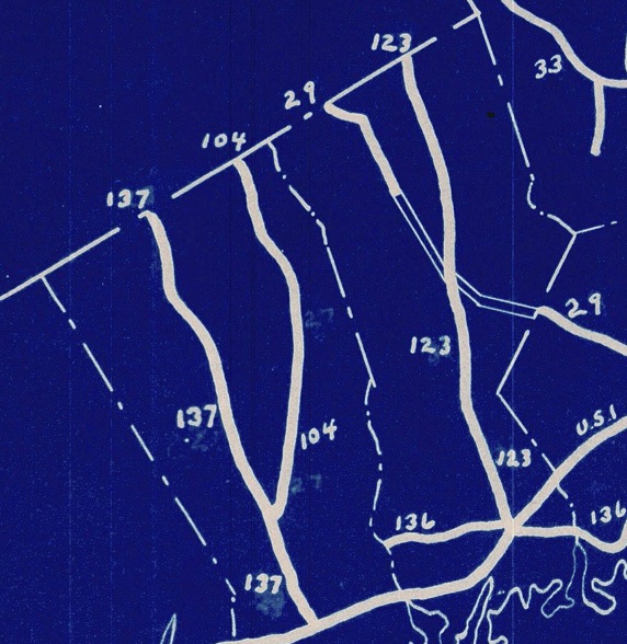 November 1931 numbering plan, Stamford area with erased route numbers