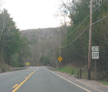 Approaching Route 219 junction on eastbound Route 20, Granby.