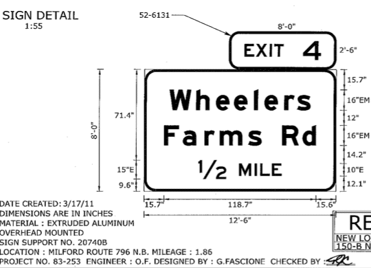 'Exit 4' sign diagram for SR 796.