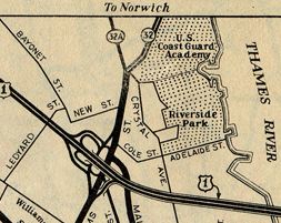 1943 map excerpt, city inset