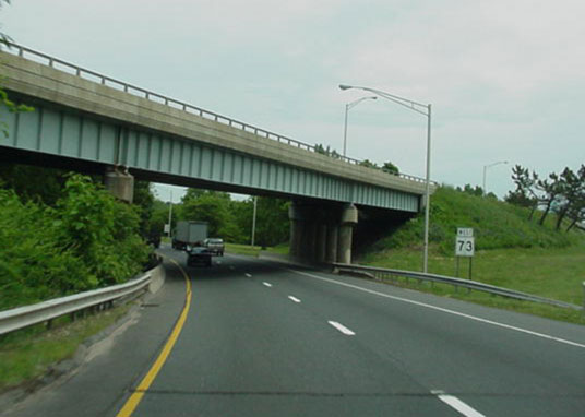 Route 73 exit from Route 8