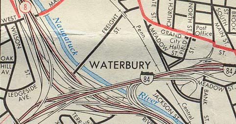 84/8 interchange, map detail, 1969 official