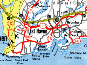 Route 142 absorbed today's Route 337; scan from 1965 official map