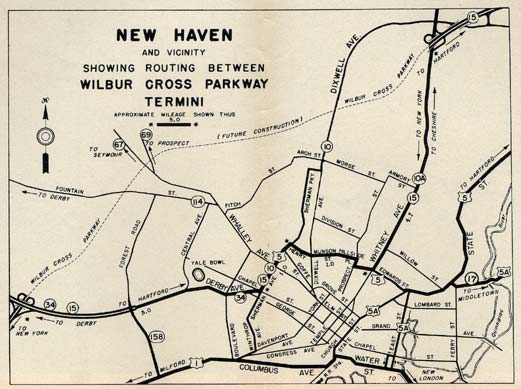 Wayfinding map, WCP, New Haven, 1948