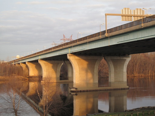 New Charter Oak Bridge, taken upstream from Hartford side.