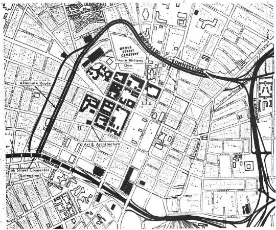 1965 Ring Road plan, from Yale Daily News archive