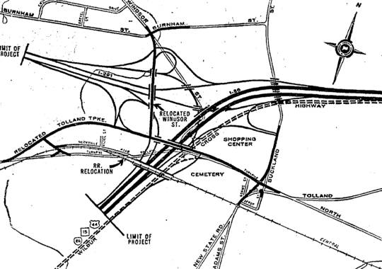 State 1971 plan for I-291/I-86 interchange.